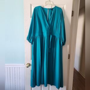 Elegant Teal Midi Dress Torrid NWT